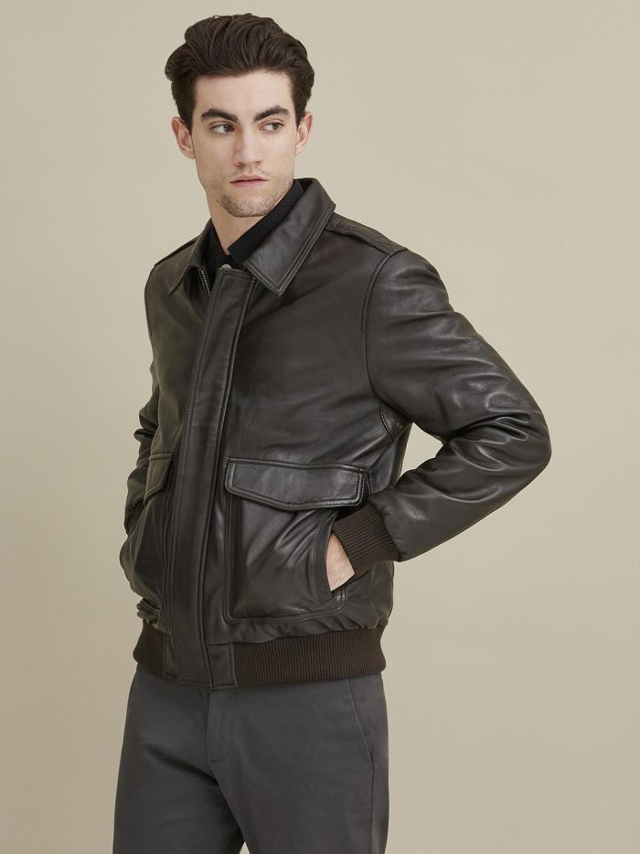 Chris brown leather jacket for men