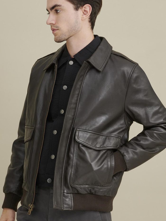 Chris brown leather jacket for men - Image 4