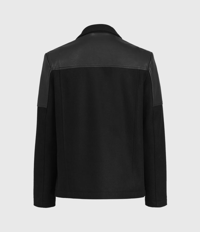 Tarf wool-cashmere blend black suede jacket for men - Image 4