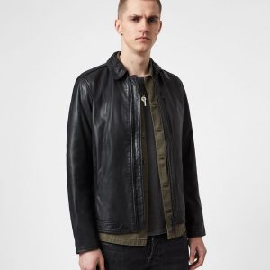 Timo black leather jacket for men - Image 3