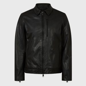 Timo black leather jacket for men - Image 2
