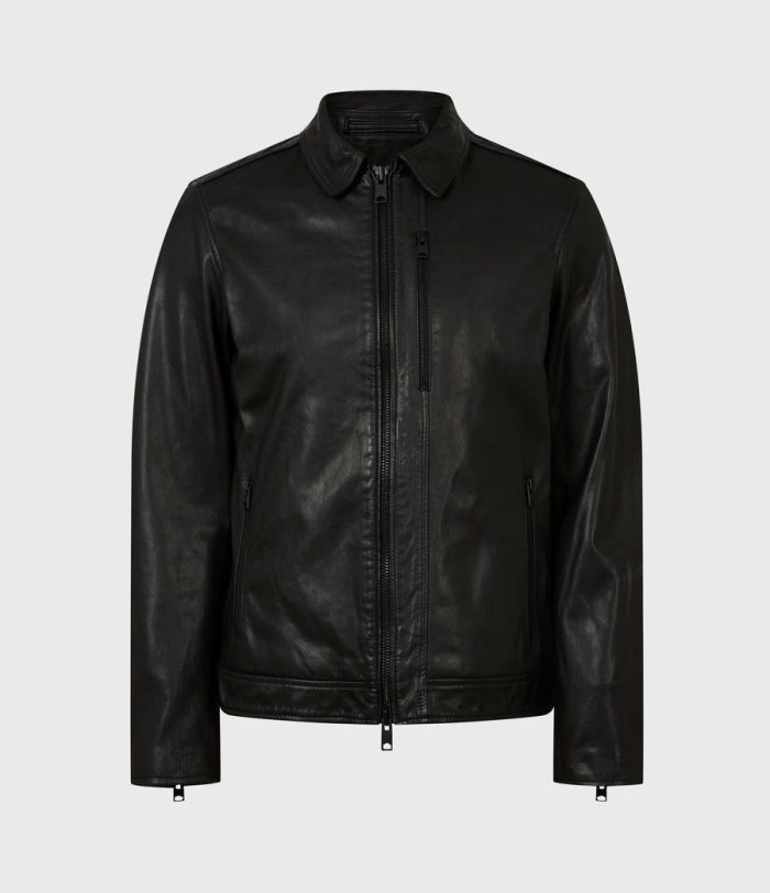 Timo black leather jacket for men - Image 2