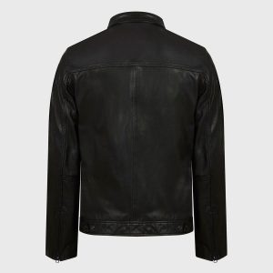 Timo black leather jacket for men - Image 4