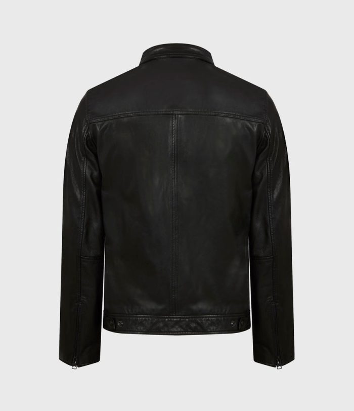 Timo black leather jacket for men - Image 4