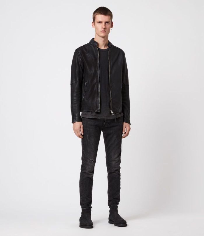 Cora black leather jacket for men - Image 3