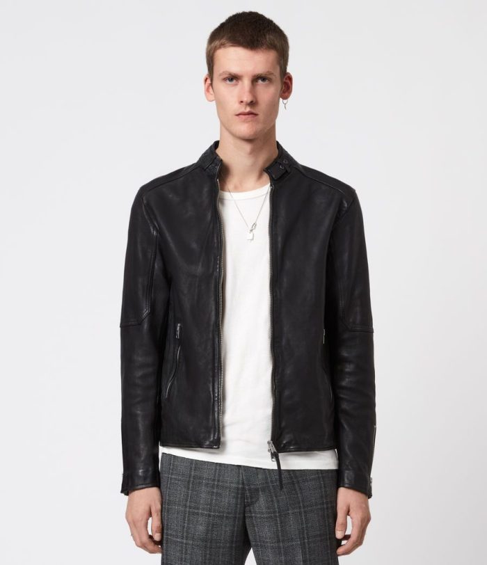 Cora black leather jacket for men - Image 4