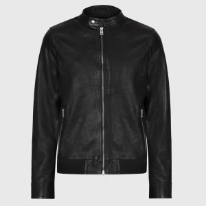 Hopkin black leather jacket for men - Image 3