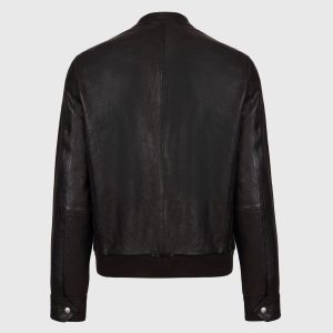 Hopkin black leather jacket for men - Image 4