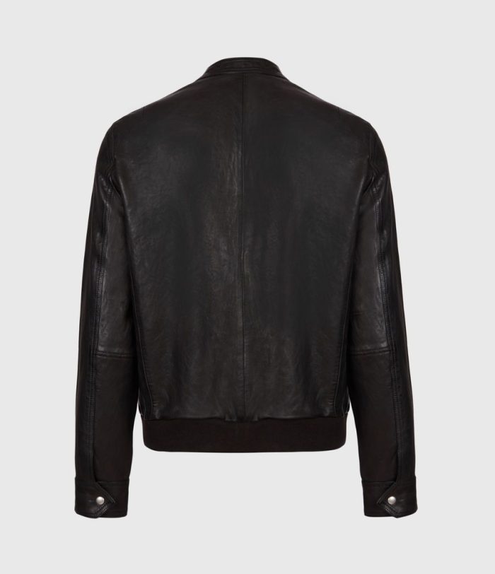 Hopkin black leather jacket for men - Image 4