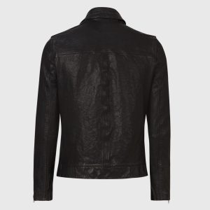 Swithin black leather jacket for men - Image 4