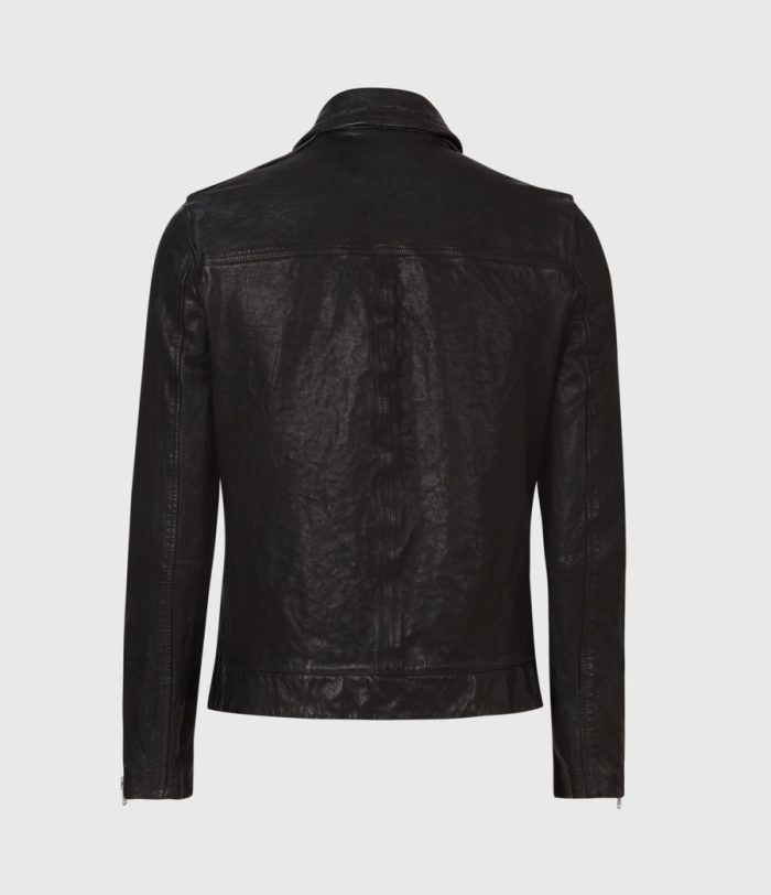 Swithin black leather jacket for men - Image 4