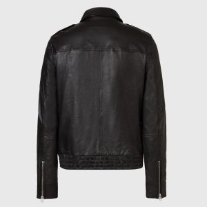 Mack black leather aviator jacket for men - Image 3