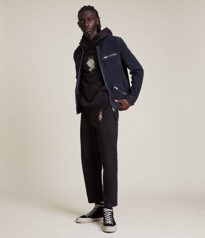 Terence suede blue jacket for men - Image 2