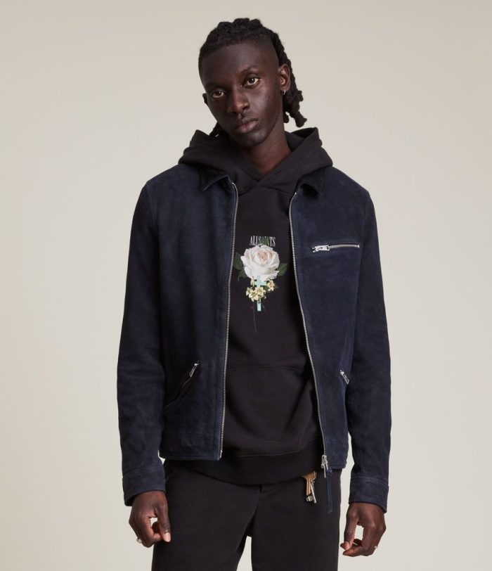 Terence suede blue jacket for men