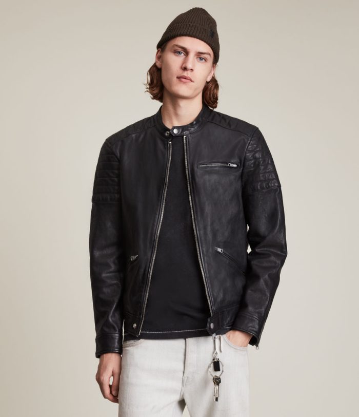 Rocco black leather jacket for men - Image 2