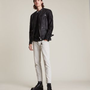 Rocco black leather jacket for men