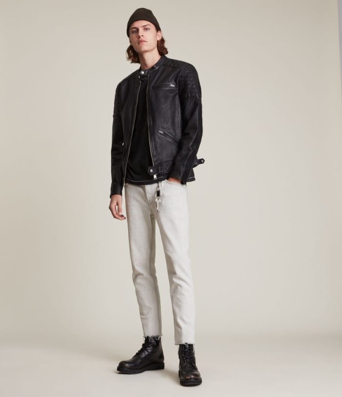 Rocco black leather jacket for men