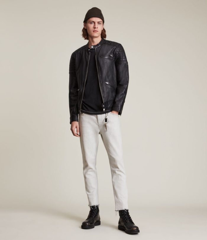 Rocco black leather jacket for men - Image 4