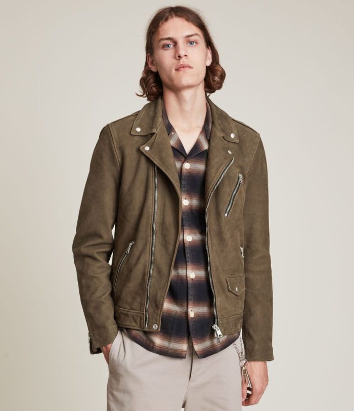 Niles brown leather biker jacket for men