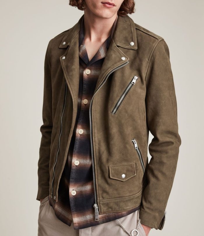 Niles brown leather biker jacket for men - Image 2