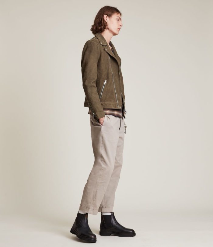 Niles brown leather biker jacket for men - Image 3