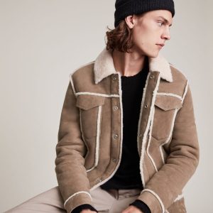 Hayle shearling mocha jacket for men - Image 3