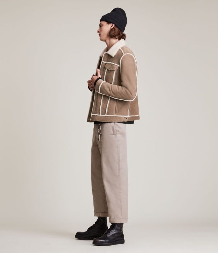 Hayle shearling mocha jacket for men