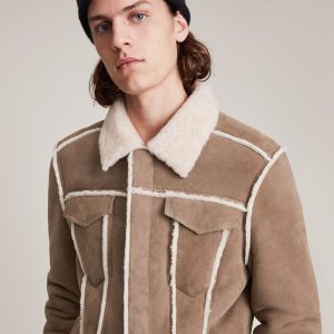 Hayle shearling mocha jacket for men - Image 2