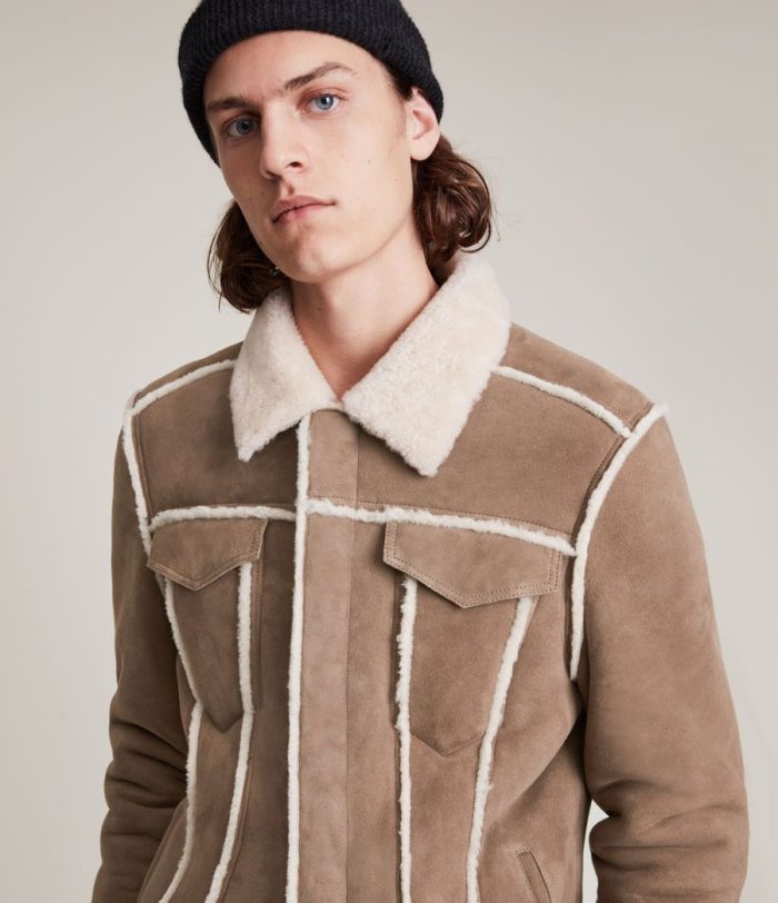 Hayle shearling mocha jacket for men - Image 2