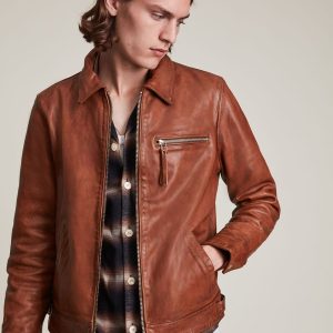 Stanley brown leather jacket for men - Image 2