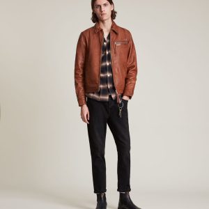 Stanley brown leather jacket for men