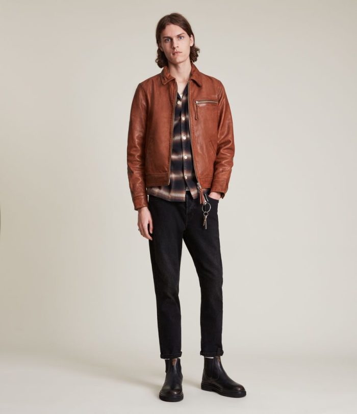 Stanley brown leather jacket for men