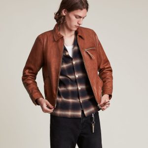 Stanley brown leather jacket for men - Image 4