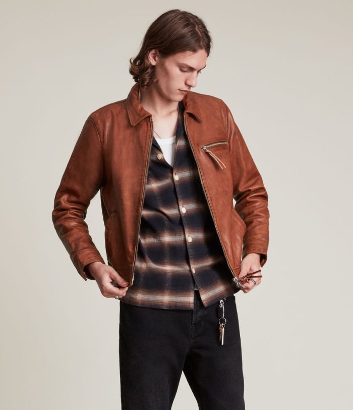 Stanley brown leather jacket for men - Image 4