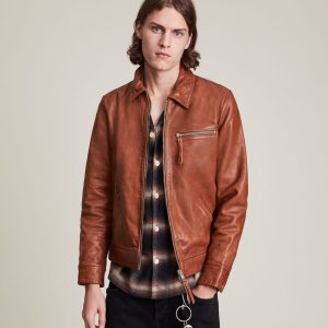 Stanley brown leather jacket for men - Image 3