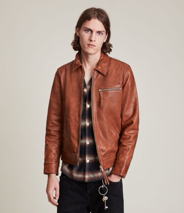 Stanley brown leather jacket for men - Image 3