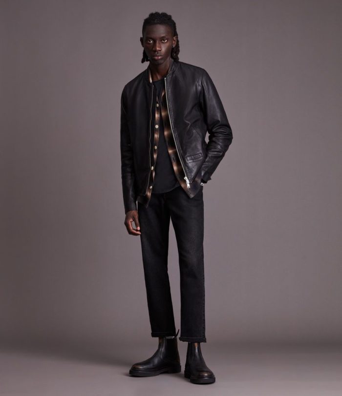 Gates black leather jacket for men - Image 3