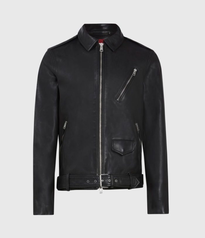 Monza black leather jacket for men - Image 2