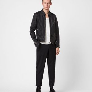 Monza black leather jacket for men - Image 4