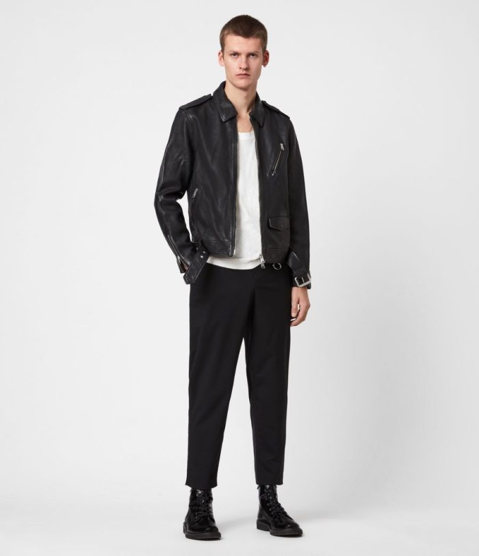 Monza black leather jacket for men - Image 4