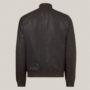 Bales black leather bomber jacket for men - Image 4