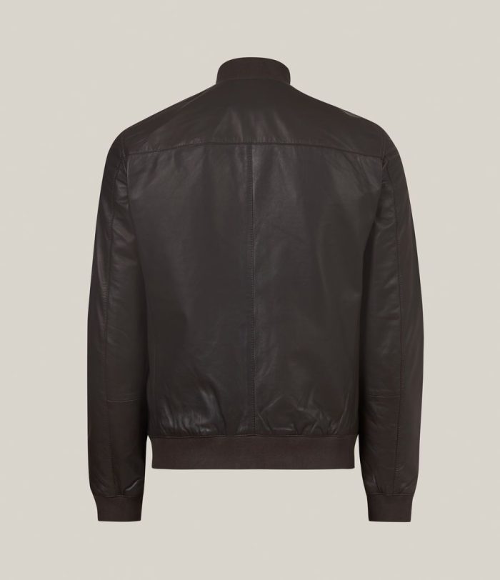 Bales black leather bomber jacket for men - Image 4