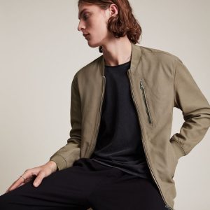 Stones nubuck bomber taupe jacket for men - Image 2