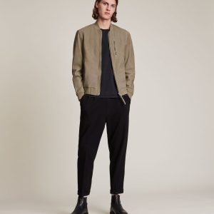 Stones nubuck bomber taupe jacket for men - Image 3