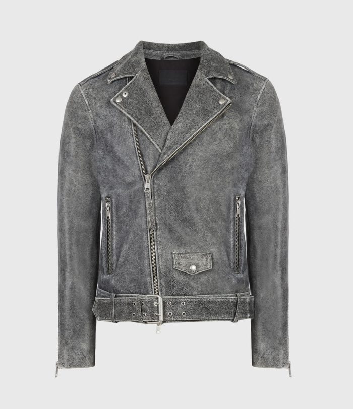 Rashi black leather biker jacket for men - Image 2