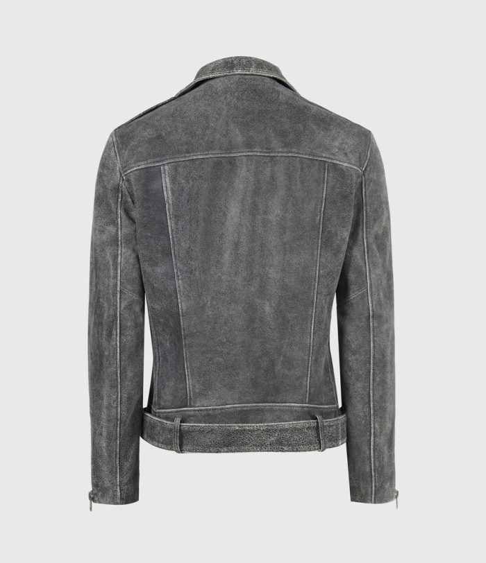 Rashi black leather biker jacket for men - Image 4