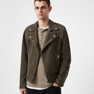 Whelan suede biker brown jacket for men