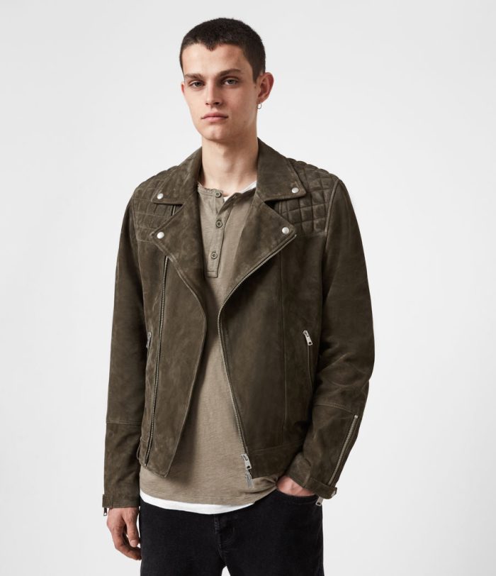 Whelan suede biker brown jacket for men