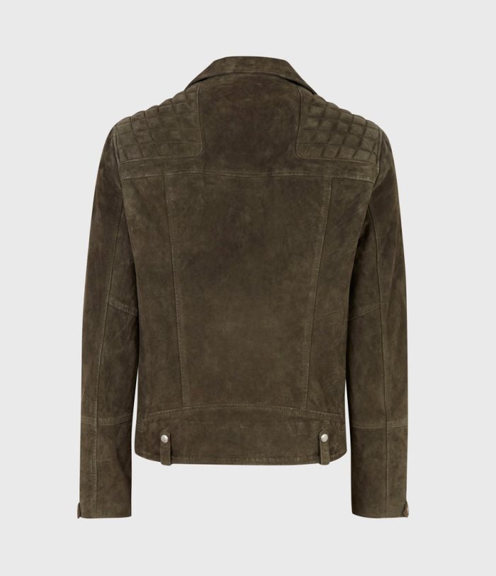 Whelan suede biker brown jacket for men - Image 4