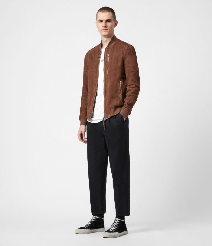 Kemble brown suede bomber jacket for men - Image 4